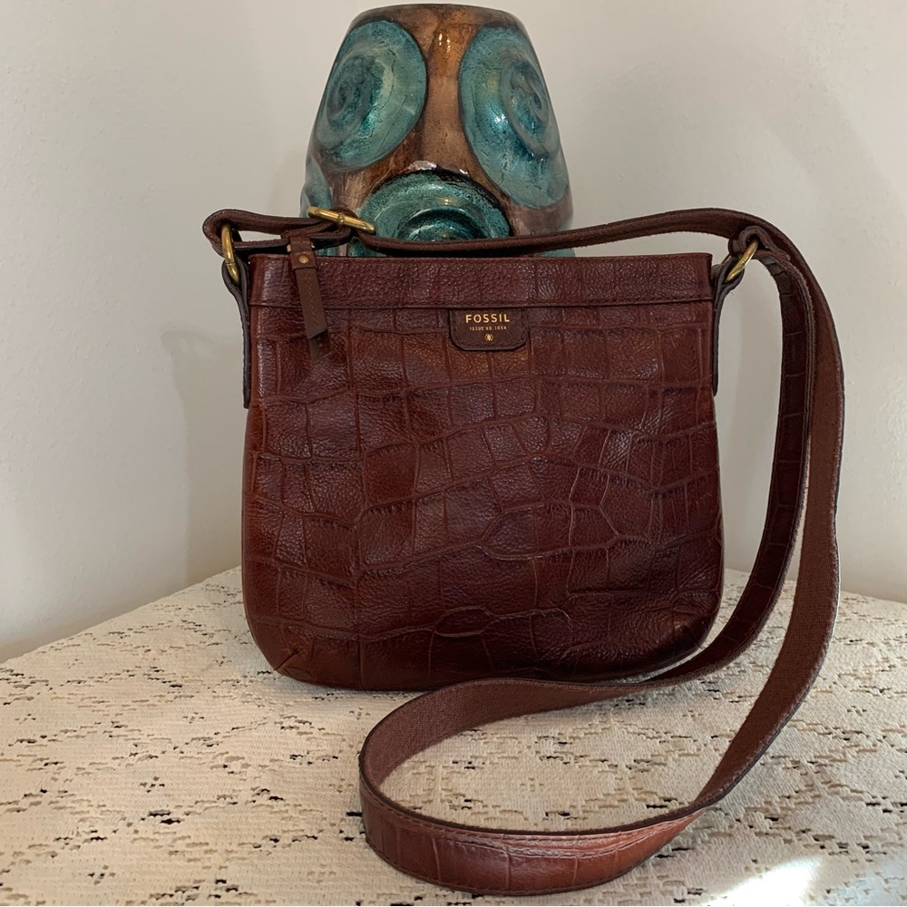 Fossil Leather Crossbody Bag